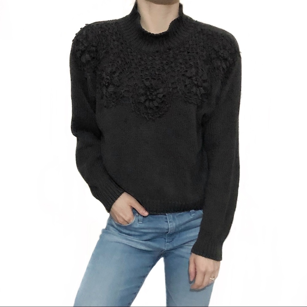 🌵50% off Vintage Quilt Inspired Dark Gray Sweater